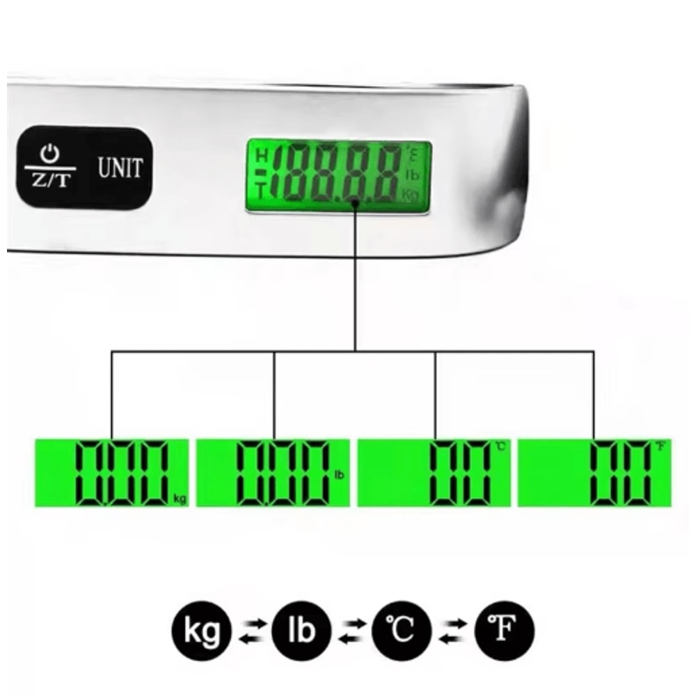 Portable Digital Luggage Scale LCD Hanging Baggage Weight Scale Up To 50kg110lb 3
