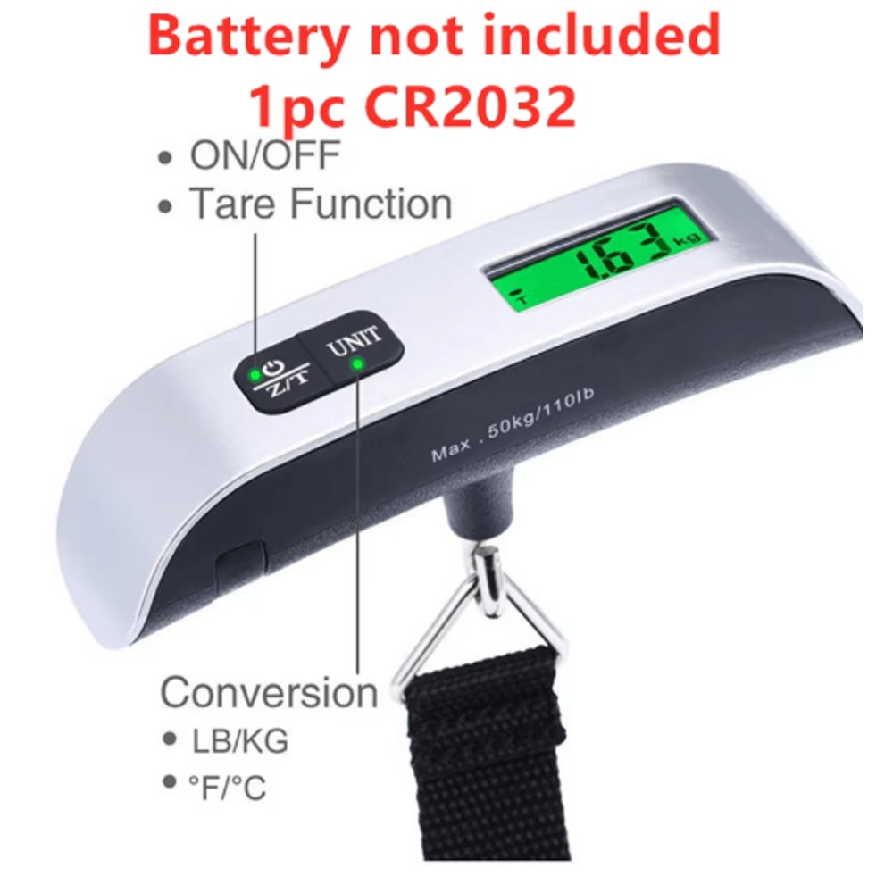 Portable Digital Luggage Scale LCD Hanging Baggage Weight Scale Up To 50kg110lb 6