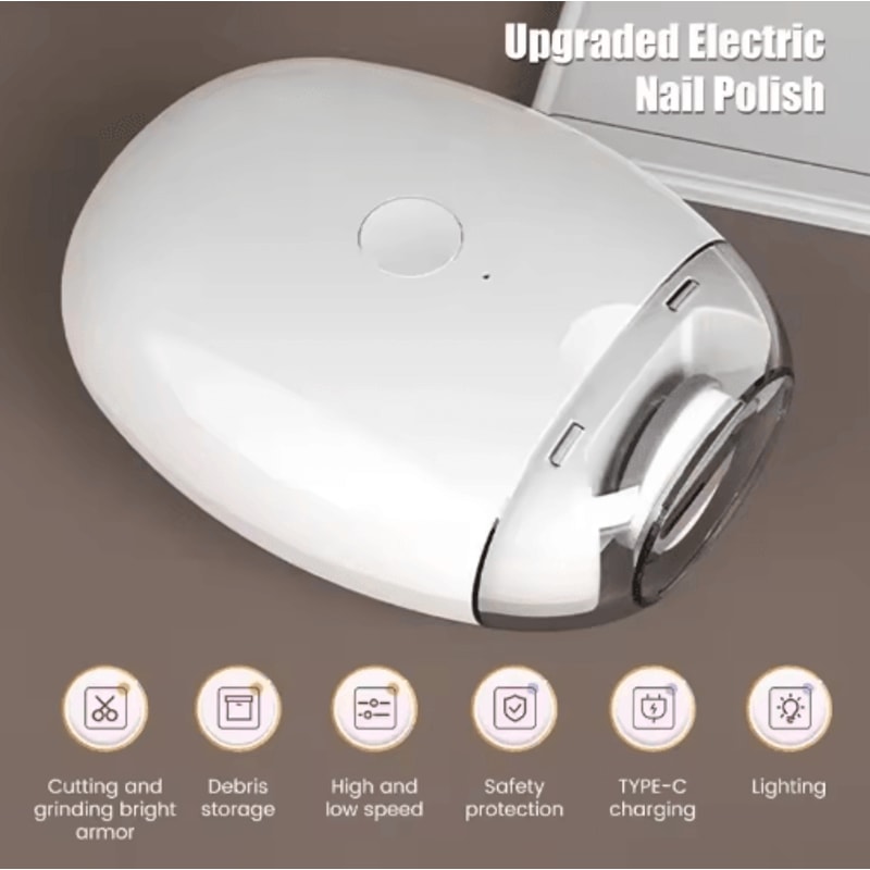 2in1 Electric Nail Clipper Automatic Nail Trimmer With LED Light For Baby Adults 6