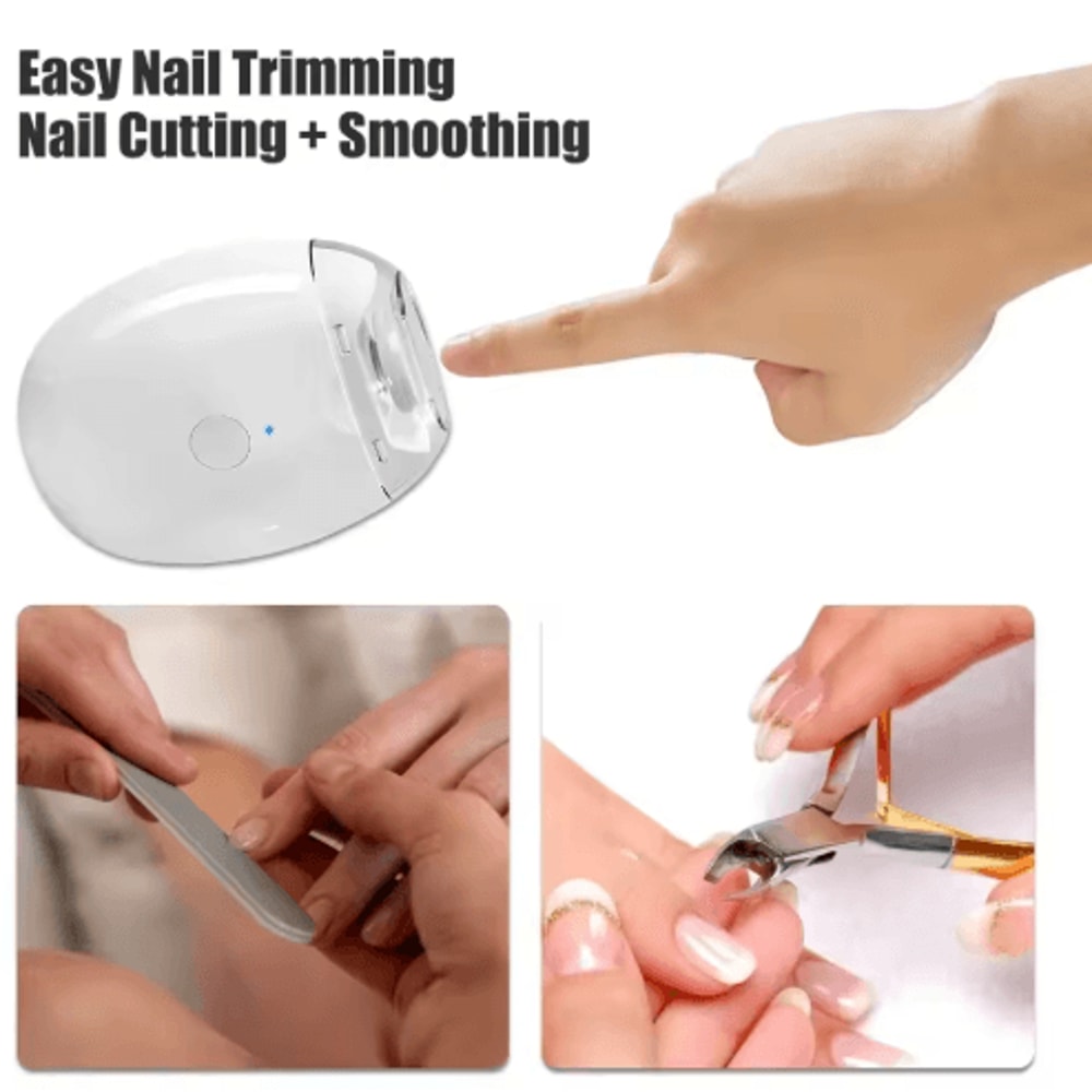 2in1 Electric Nail Clipper Automatic Nail Trimmer With LED Light For Baby Adults 0