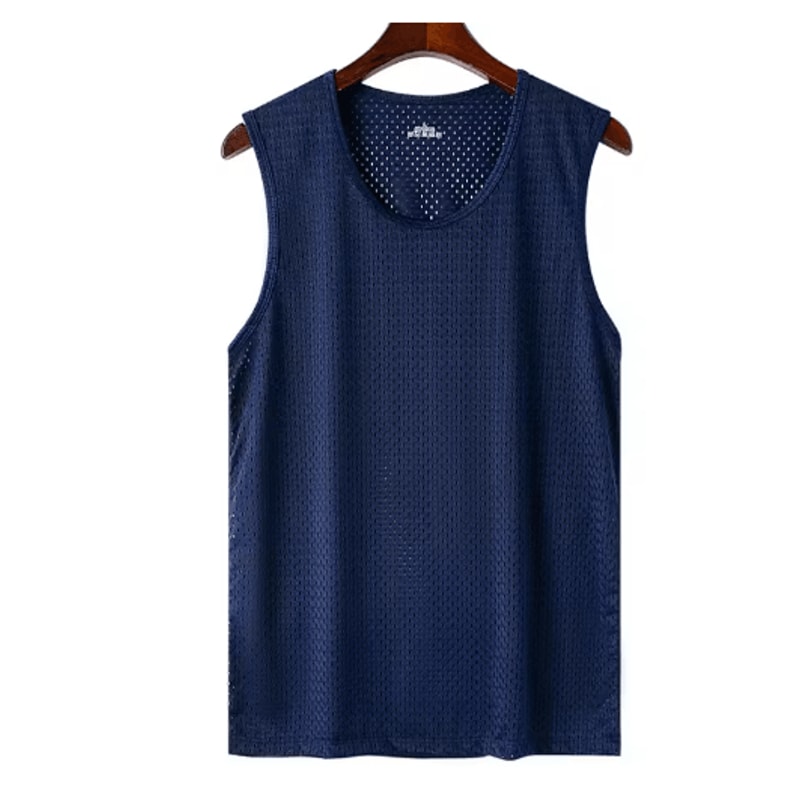 Mens Ice Silk Gym Tank Top Breathable Quick Dry Mesh Fitness Sleeveless Shirt 6