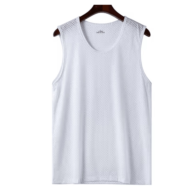 Mens Ice Silk Gym Tank Top Breathable Quick Dry Mesh Fitness Sleeveless Shirt 10