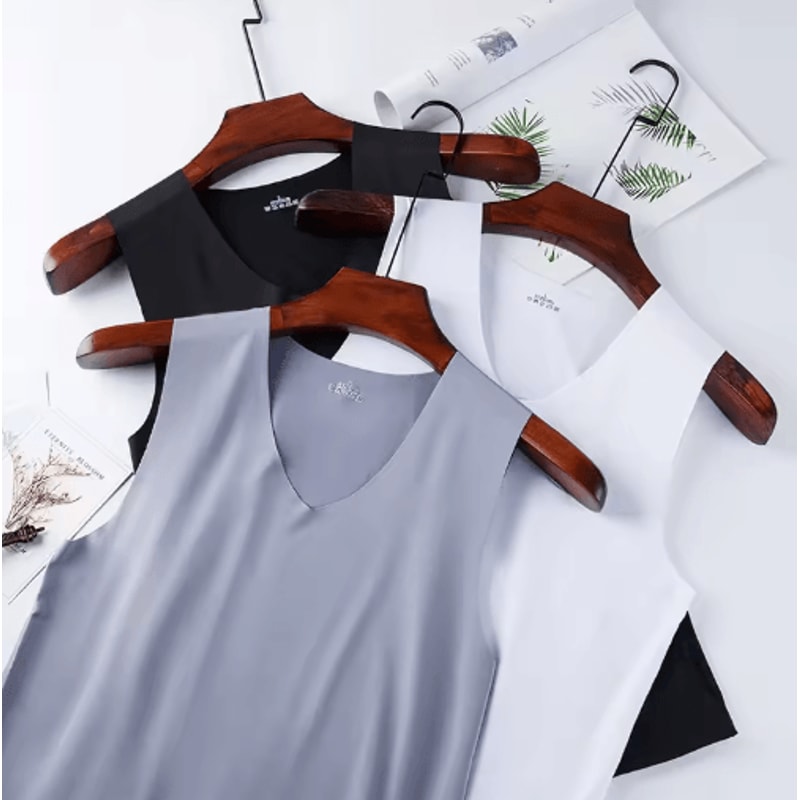 Mens Ice Silk Gym Tank Top Breathable Quick Dry Mesh Fitness Sleeveless Shirt 14