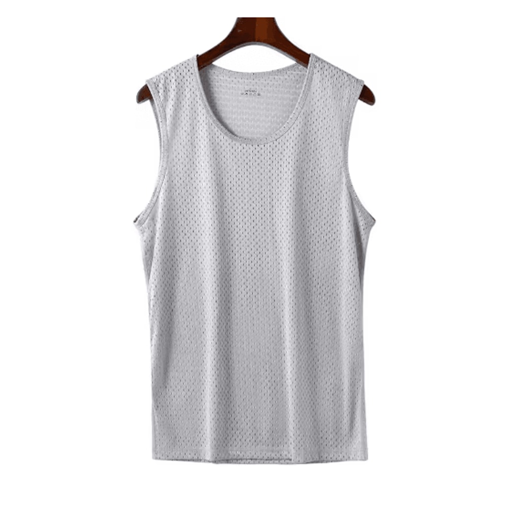 Mens Ice Silk Gym Tank Top Breathable Quick Dry Mesh Fitness Sleeveless Shirt 8