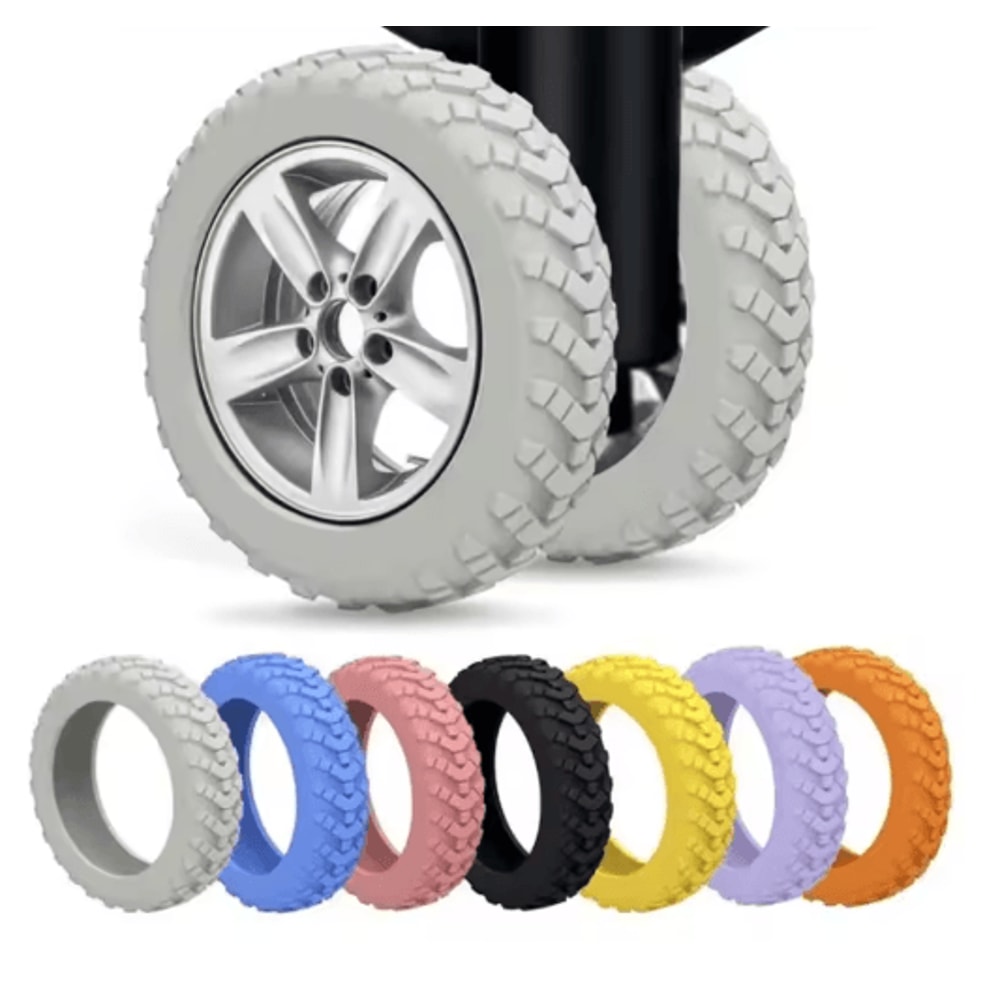 8 Piece Silicone Luggage Wheel Covers Noise Reducing Suitcase Caster Protectors For Smooth Travel 0