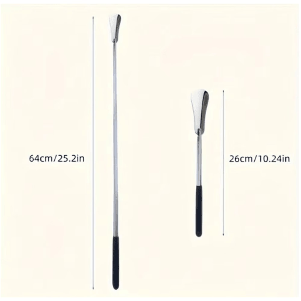 Retractable Stainless Steel Long Handle Shoe Horn Easy Wear Shoe Aid For Seniors Adults 6