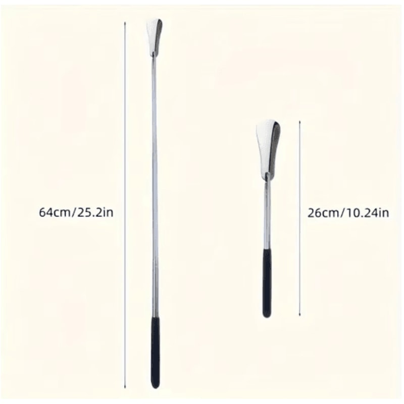 Retractable Stainless Steel Long Handle Shoe Horn Easy Wear Shoe Aid For Seniors Adults 6