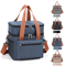 Double Layer Thermal Lunch Bag Large Capacity Insulated Cooler Tote With Crossbody Strap 0
