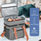 Double Layer Thermal Lunch Bag Large Capacity Insulated Cooler Tote With Crossbody Strap 6