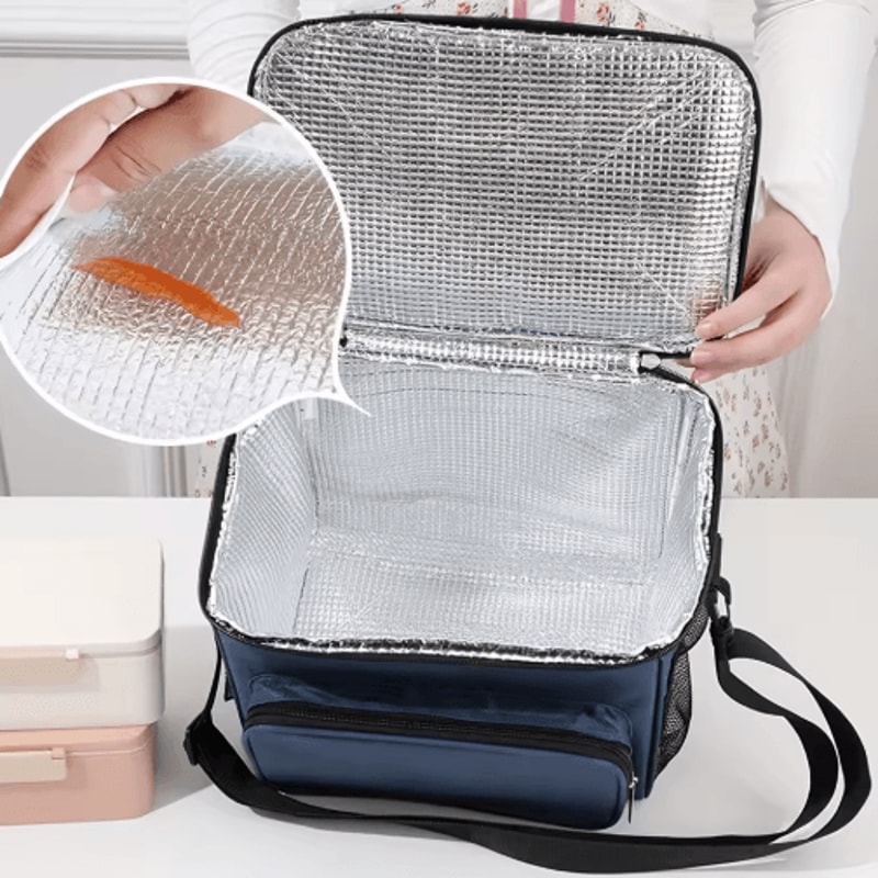 Large Insulated Lunch Bag Reusable Thermal Lunch Tote With Adjustable Shoulder Strap 5