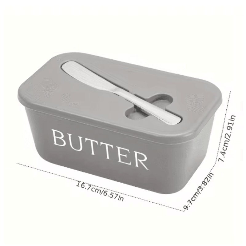 Butter Dish With Lid And Knife Sealed Butter Storage Box With Built In Slicer 3