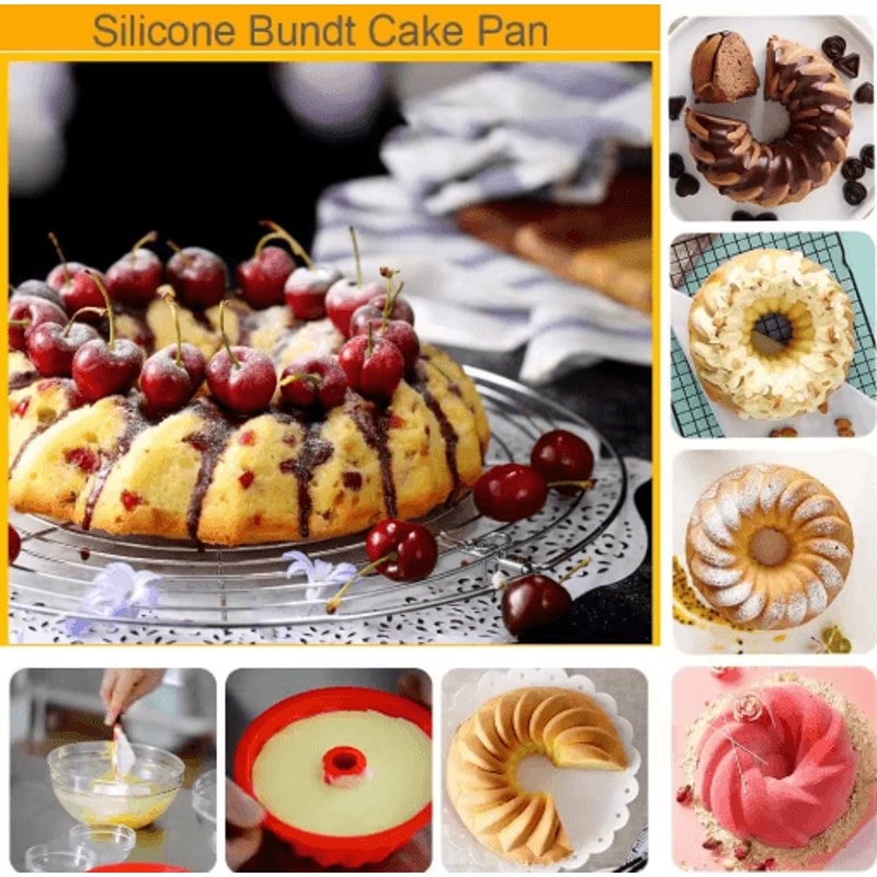 9 Inch Silicone Cake Mold Non Stick Round Baking Pan For Mousse Chiffon Desserts 4