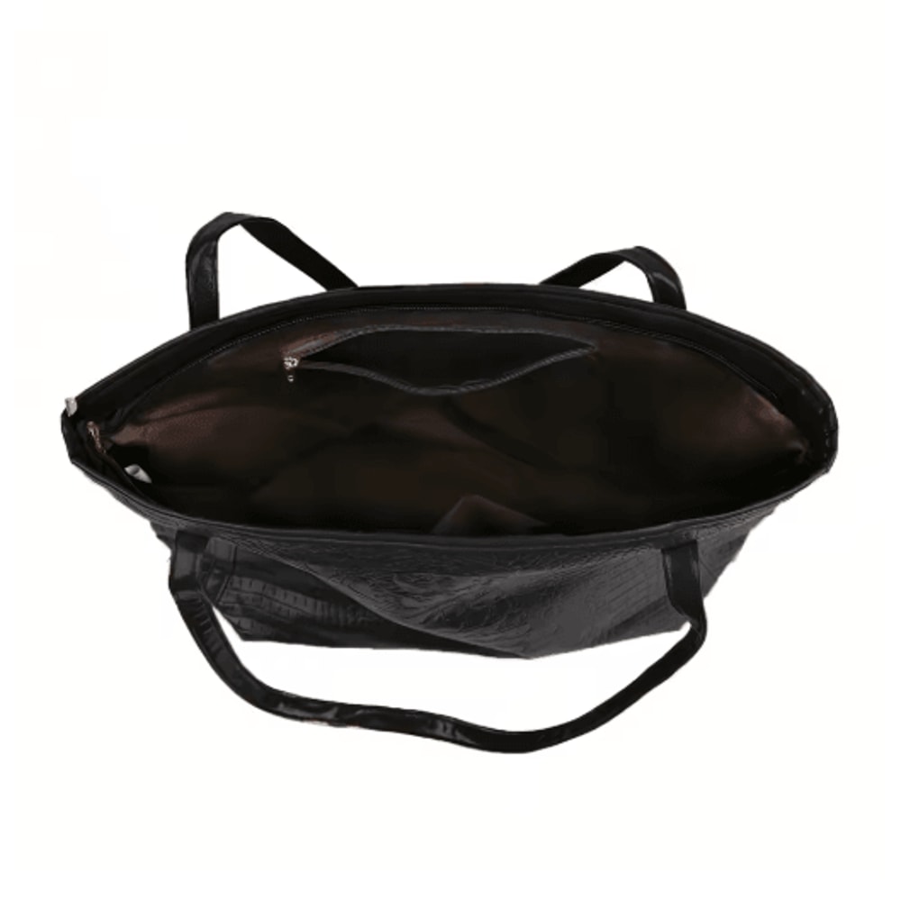 Stylish Womens Crocodile Pattern Tote Bag Retro Shoulder Handbag For Work Daily Use 4