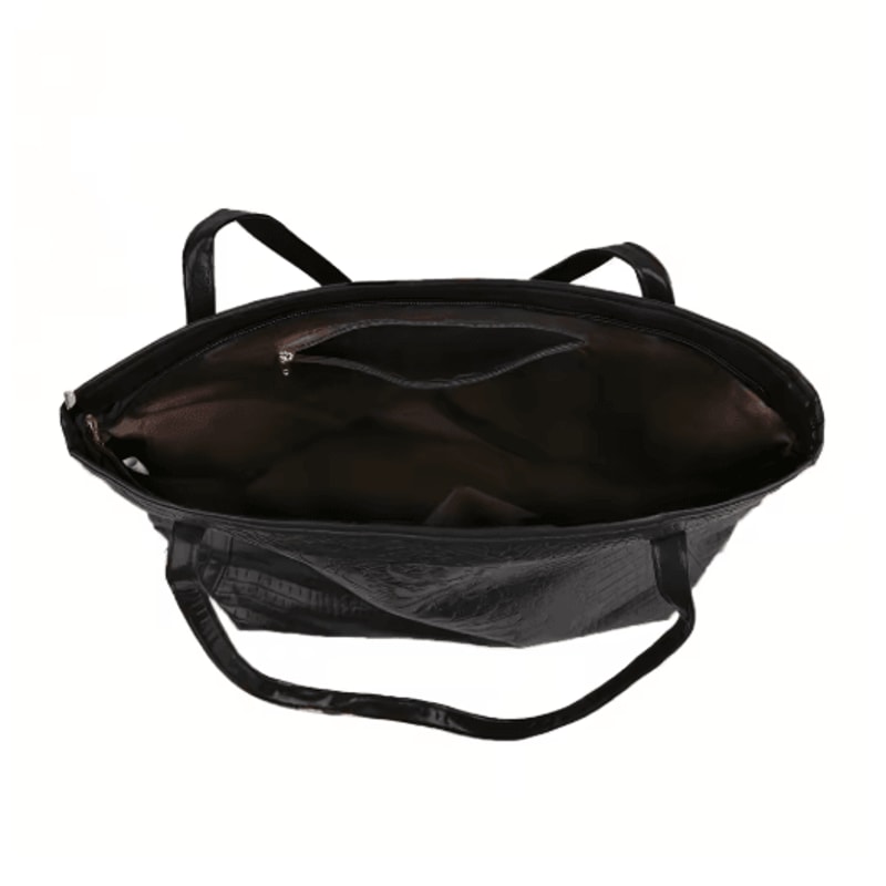 Stylish Womens Crocodile Pattern Tote Bag Retro Shoulder Handbag For Work Daily Use 4