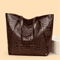 Stylish Womens Crocodile Pattern Tote Bag Retro Shoulder Handbag For Work Daily Use 8