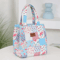 Floral Insulated Lunch Bag Zipper Lunch Tote With Aluminum Foil Interior For Work Daily Use 1