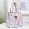 Floral Insulated Lunch Bag Zipper Lunch Tote With Aluminum Foil Interior For Work Daily Use 3