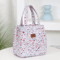 Floral Insulated Lunch Bag Zipper Lunch Tote With Aluminum Foil Interior For Work Daily Use 3