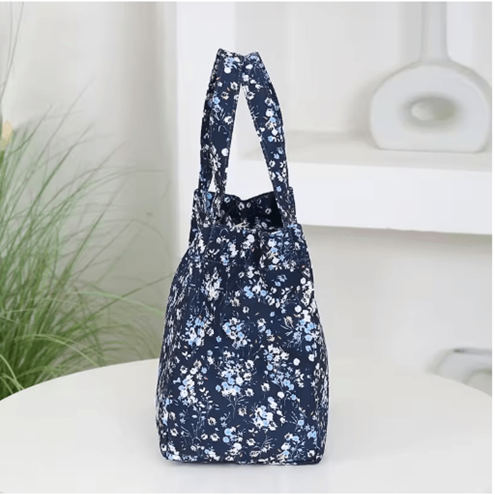 Floral Insulated Lunch Bag Zipper Lunch Tote With Aluminum Foil Interior For Work Daily Use 10