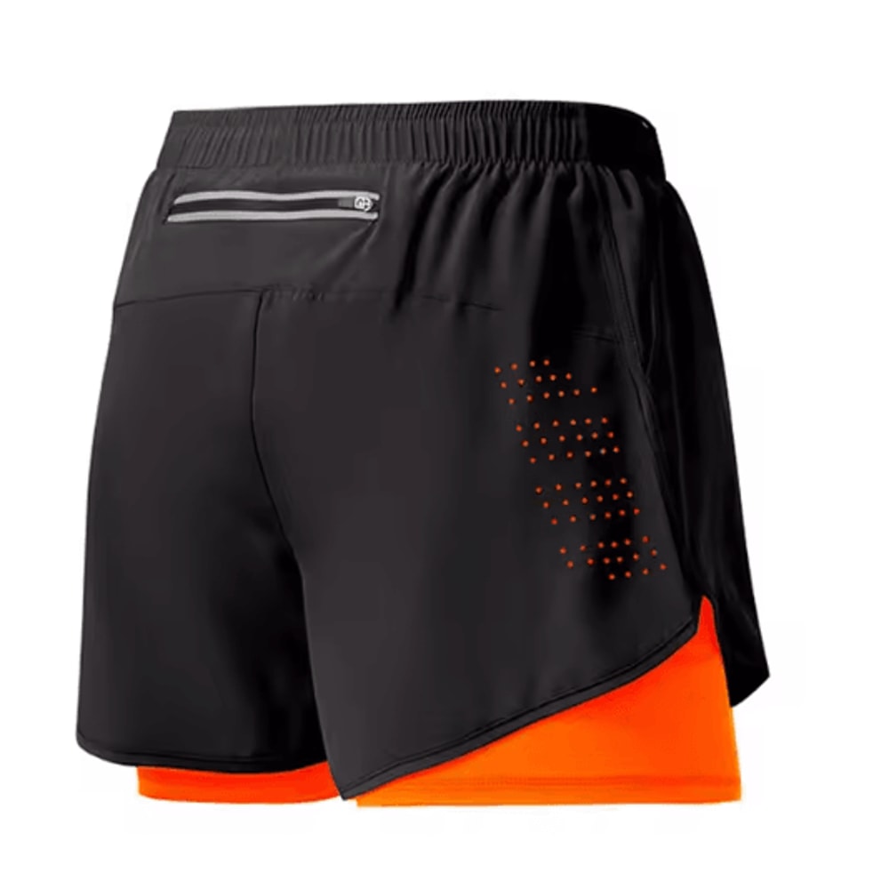 Mens Double Layer Running Shorts Quick Drying Fitness Workout Training Shorts 1