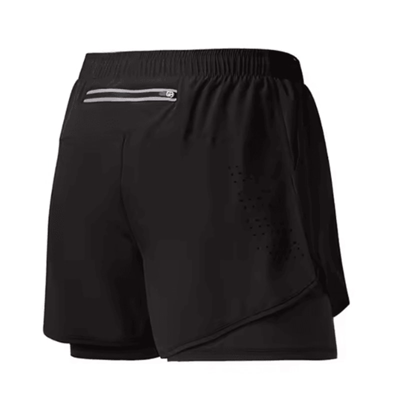 Mens Double Layer Running Shorts Quick Drying Fitness Workout Training Shorts 10