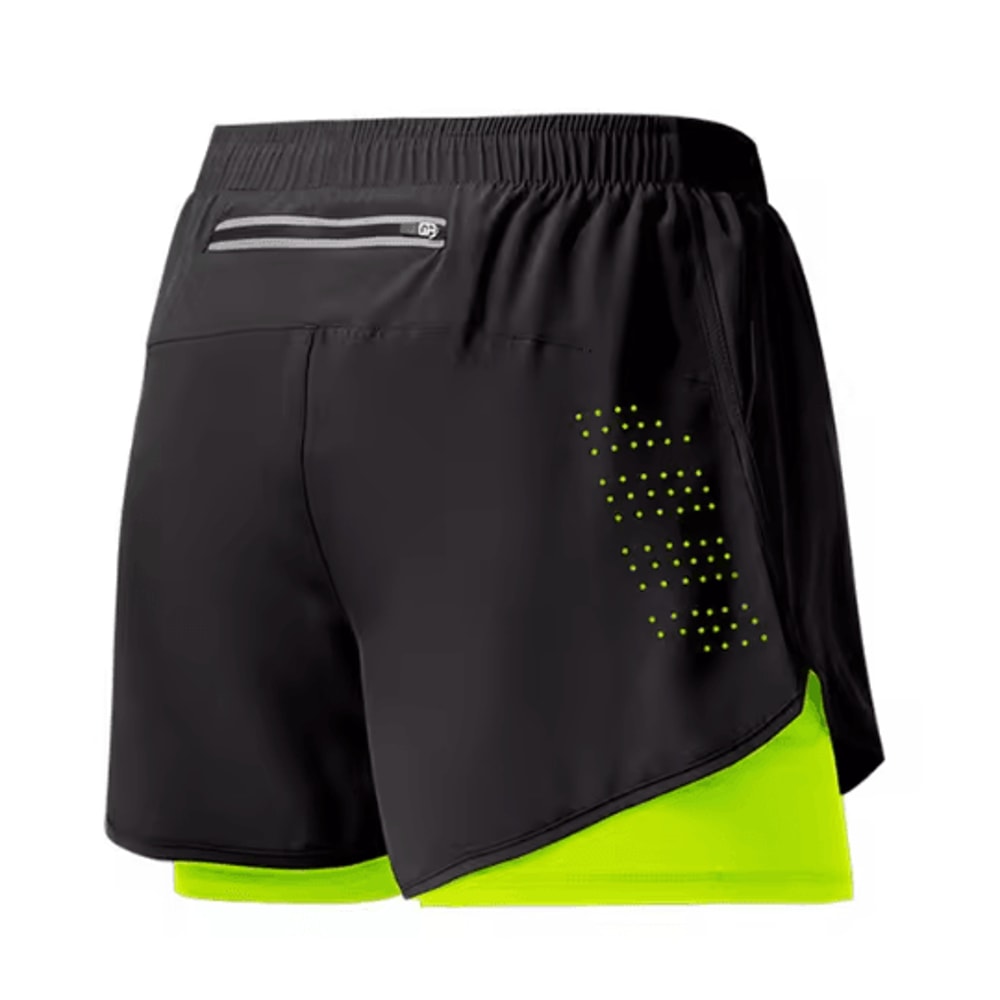 Mens Double Layer Running Shorts Quick Drying Fitness Workout Training Shorts 5