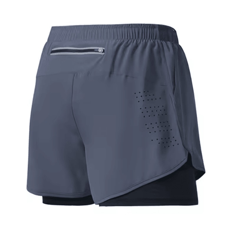 Mens Double Layer Running Shorts Quick Drying Fitness Workout Training Shorts 6