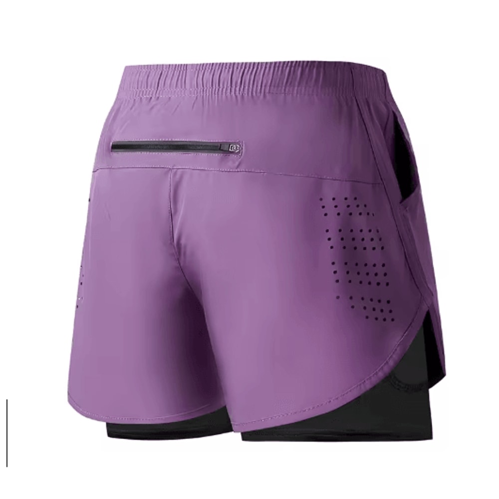 Mens Double Layer Running Shorts Quick Drying Fitness Workout Training Shorts 7