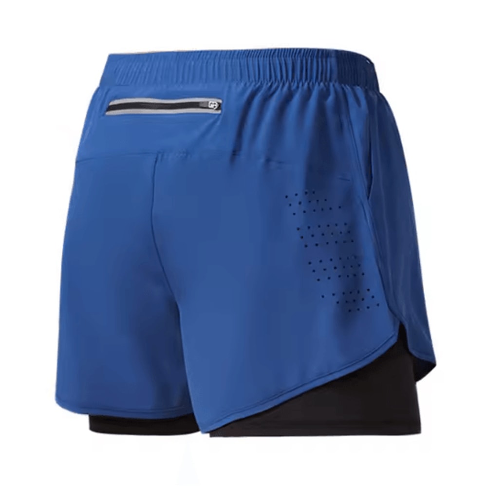 Mens Double Layer Running Shorts Quick Drying Fitness Workout Training Shorts 9