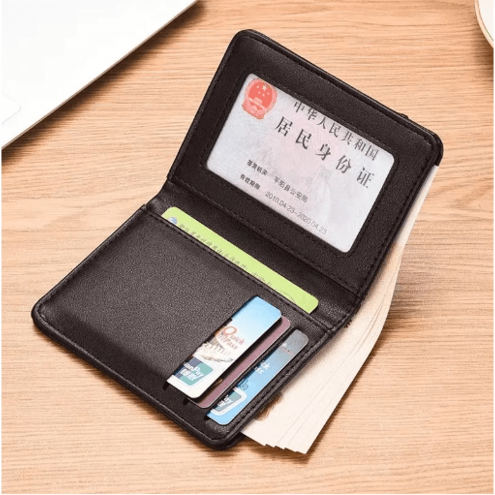 Mens Ultra Thin Minimalist Wallet Slim Vertical Soft Leather Card Holder 3