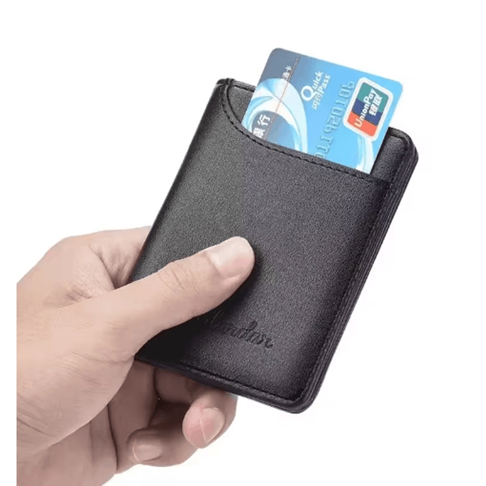 Mens Ultra Thin Minimalist Wallet Slim Vertical Soft Leather Card Holder 4
