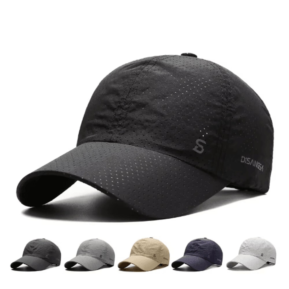 Mens QuickDry Running Cap Lightweight Breathable Outdoor Sun Baseball Hat 0