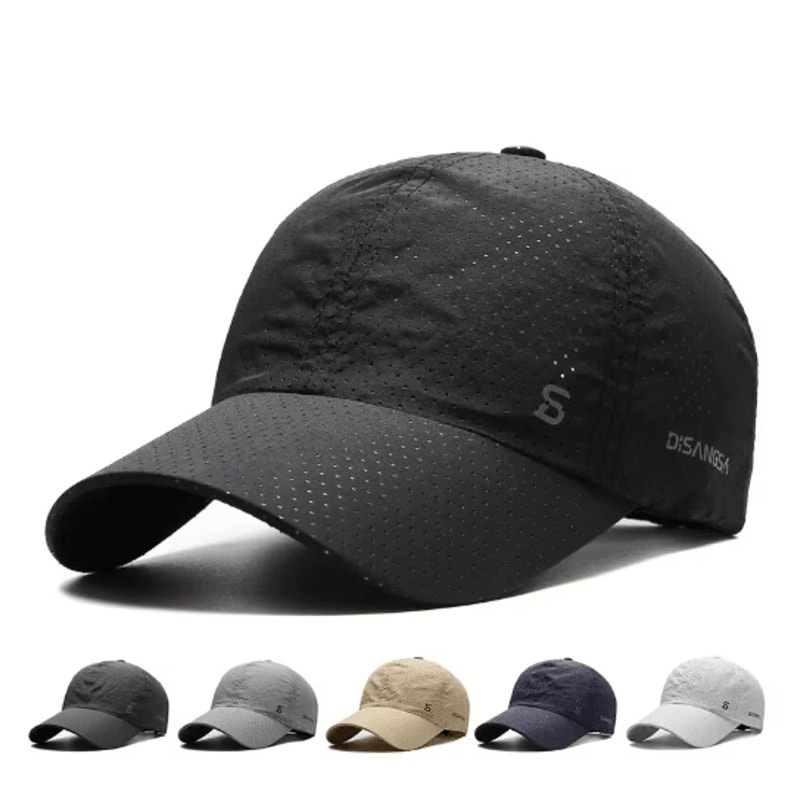 Mens QuickDry Running Cap Lightweight Breathable Outdoor Sun Baseball Hat 0