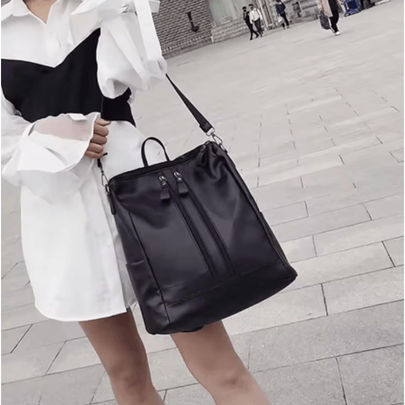 Womens Soft Leather Backpack Korean Style Trendy Casual Multifunctional Bag 2025 Edition 4