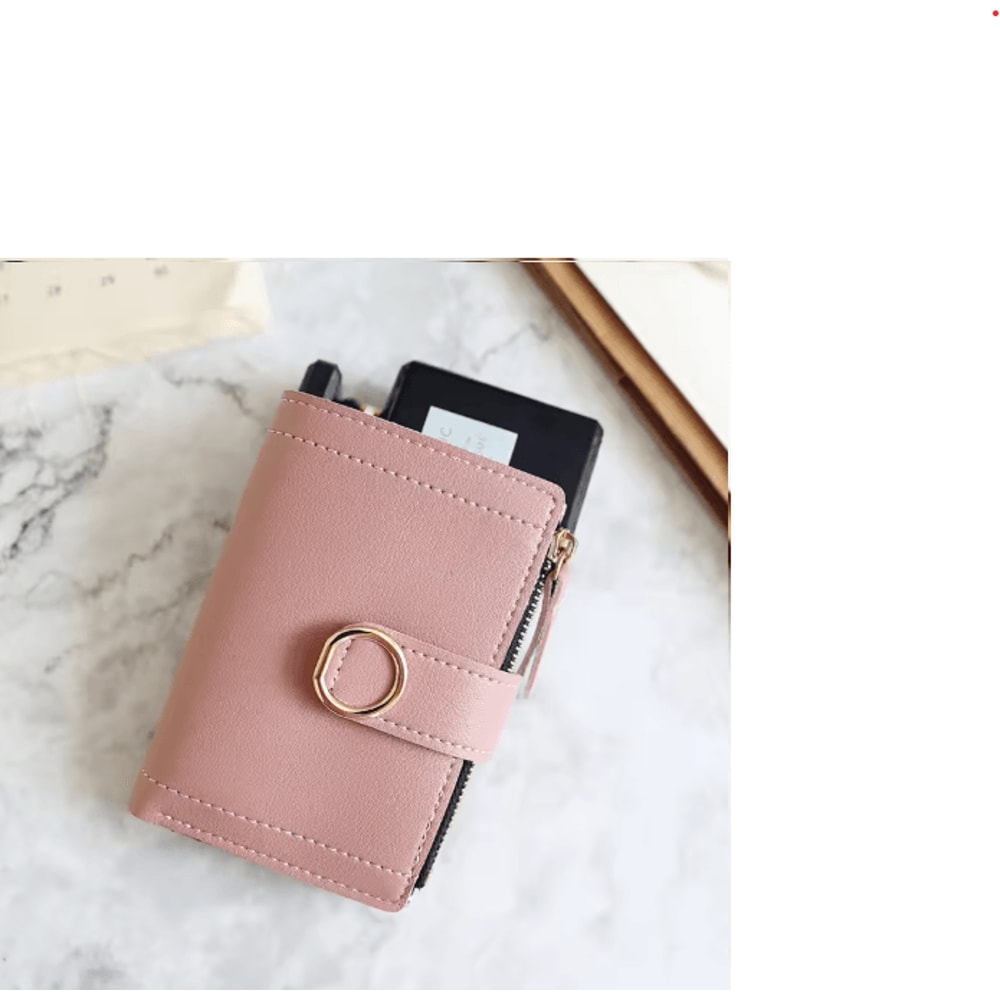 Cute Womens Zipper Wallet Compact PU Leather Card Holder Coin Purse 2