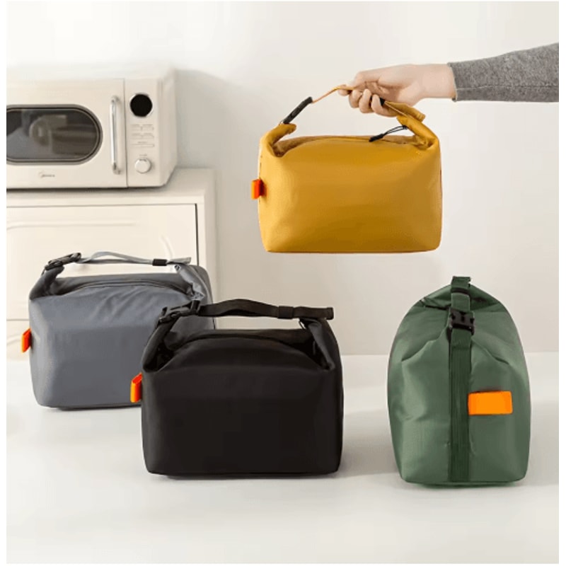 Foldable Insulated Lunch Bag Portable Oxford Cloth Thermal Lunch Tote With Aluminum Foil Lining 0