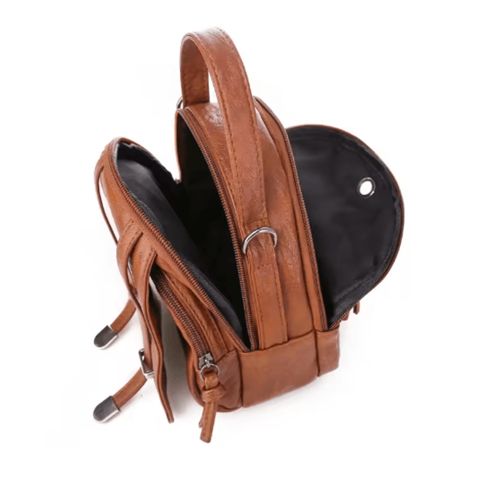 Womens Vintage PU Leather Crossbody Bag Multi Functional Small Shoulder Phone Purse 4