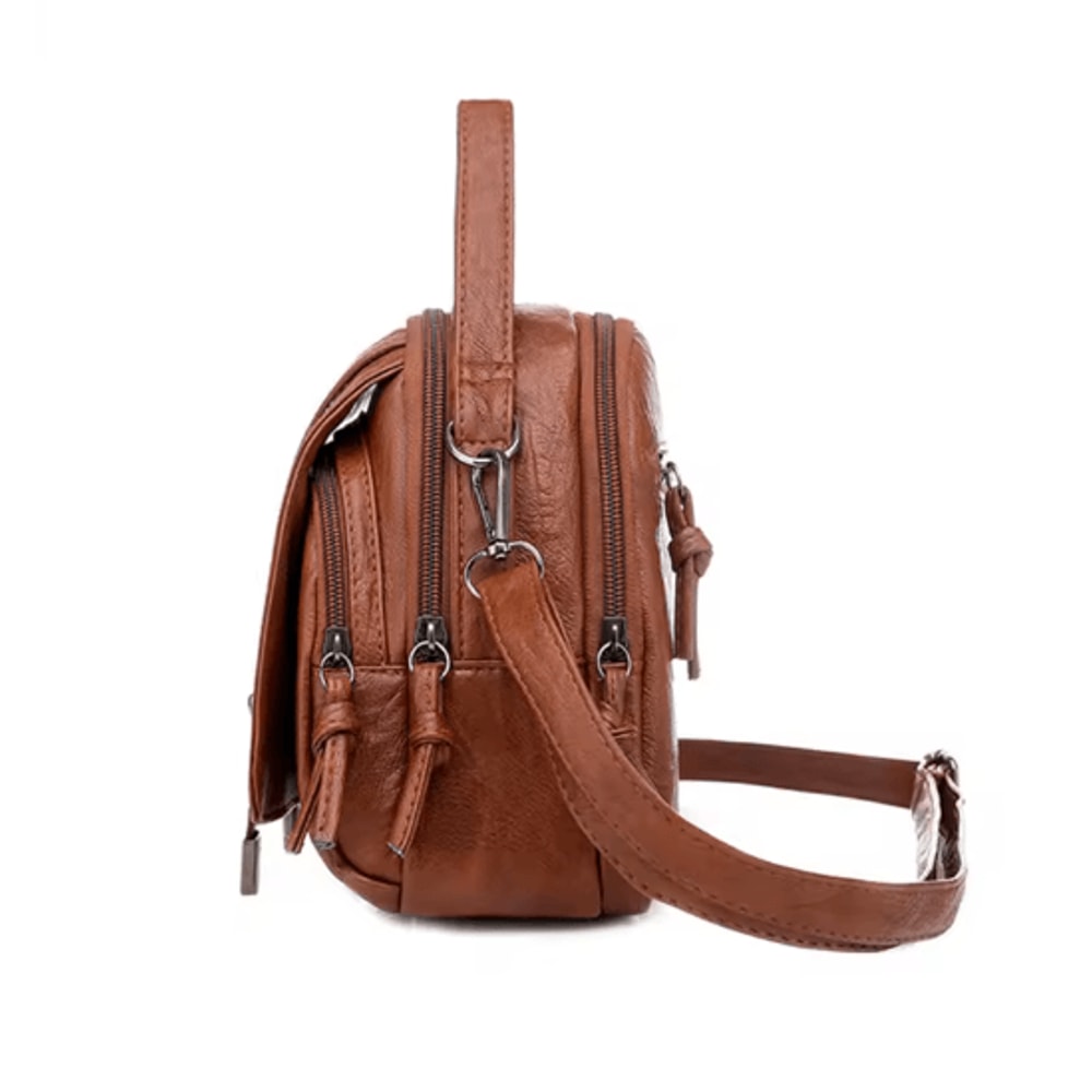 Womens Vintage PU Leather Crossbody Bag Multi Functional Small Shoulder Phone Purse 5