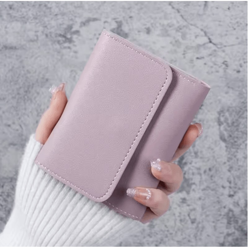 Womens Ultra Thin Trifold Wallet Compact Student Card Holder Coin Purse 2