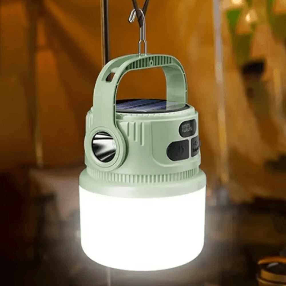 Portable LED Camping Lantern With Solar Rechargeable Power Waterproof Design 4
