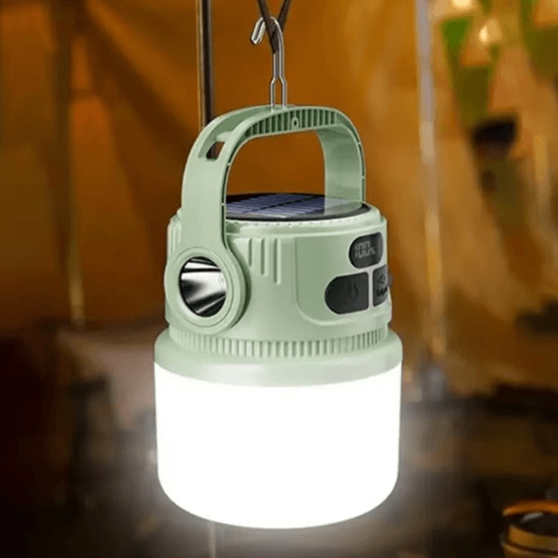 Portable LED Camping Lantern With Solar Rechargeable Power Waterproof Design 4