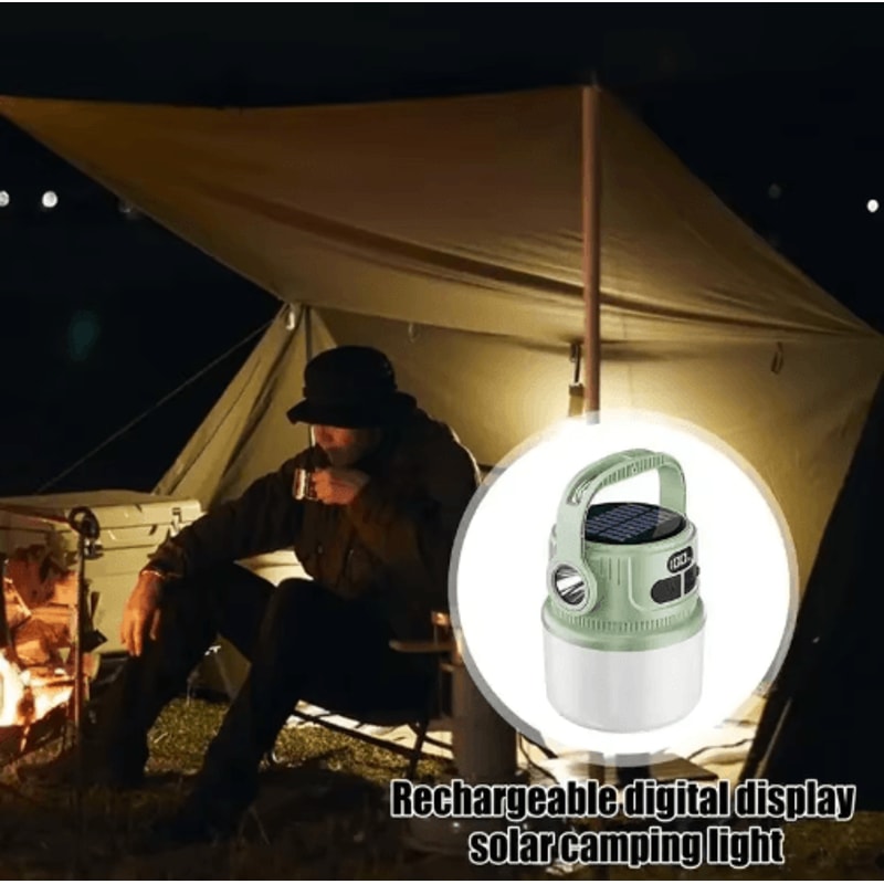 Portable LED Camping Lantern With Solar Rechargeable Power Waterproof Design 6
