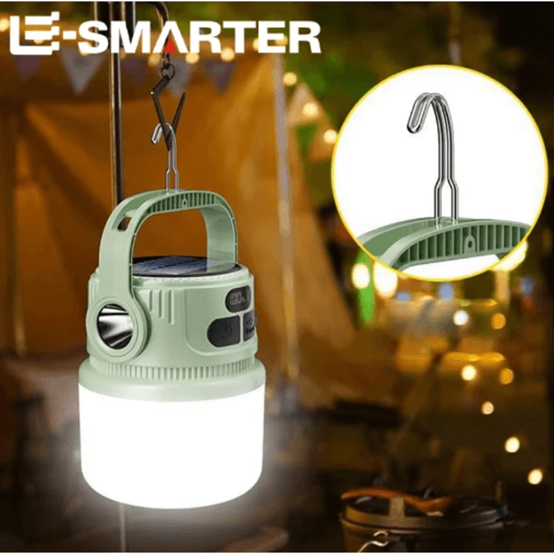 Portable LED Camping Lantern With Solar Rechargeable Power Waterproof Design 7