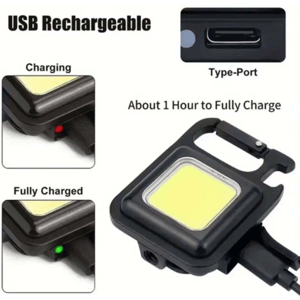 Mini Keychain Camping Light With COB Rechargeable High Brightness 2