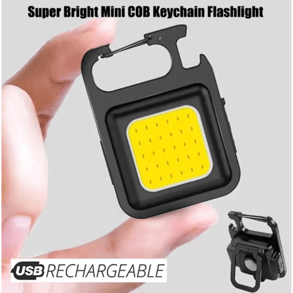 Mini Keychain Camping Light With COB Rechargeable High Brightness 0