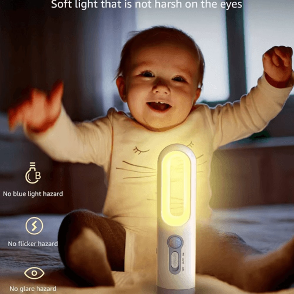 2in1 Portable Flashlight Motion Sensor Night Light For Home Travel 0