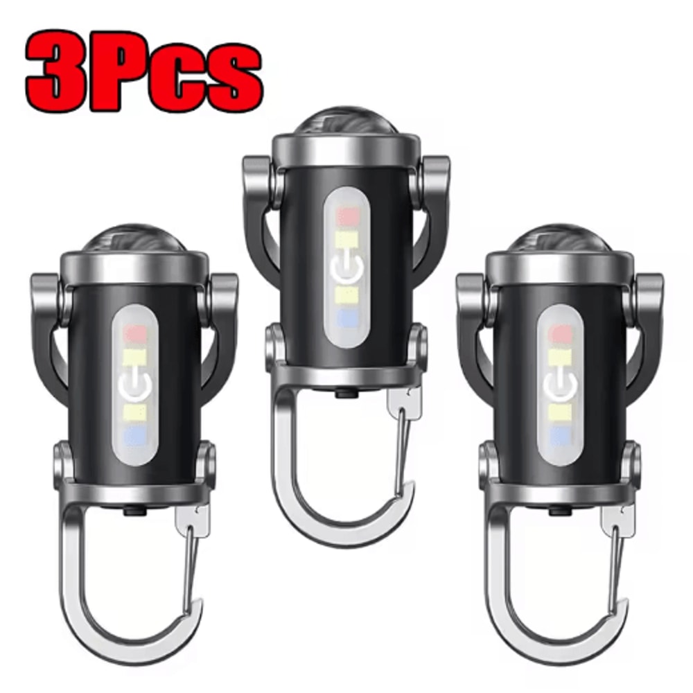 Mini COB LED Keychain Flashlight With USB Rechargeable Power Waterproof Design 1