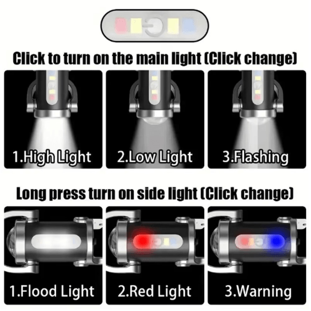 Mini COB LED Keychain Flashlight With USB Rechargeable Power Waterproof Design 5