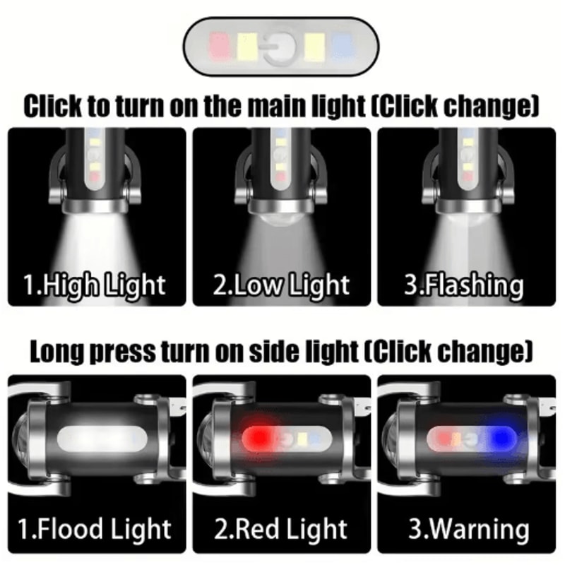 Mini COB LED Keychain Flashlight With USB Rechargeable Power Waterproof Design 5