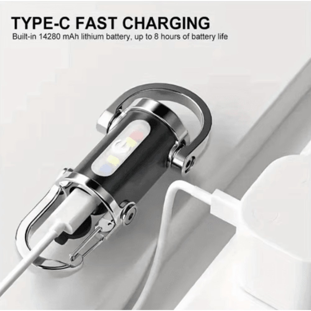 Mini COB LED Keychain Flashlight With USB Rechargeable Power Waterproof Design 8